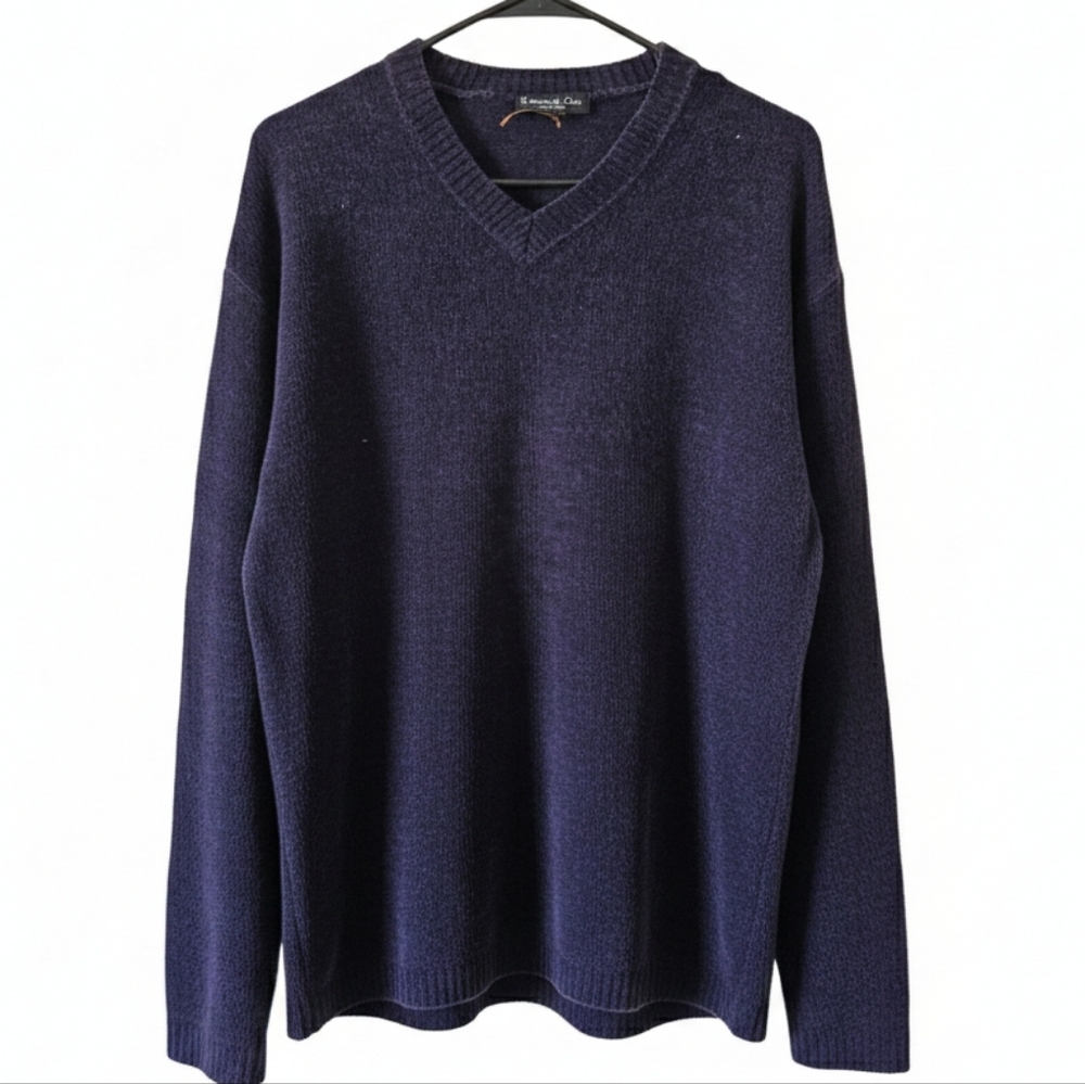 ♻️Kenneth Cole Navy V-Neck Sweater | Women’s Large | Classic Knit